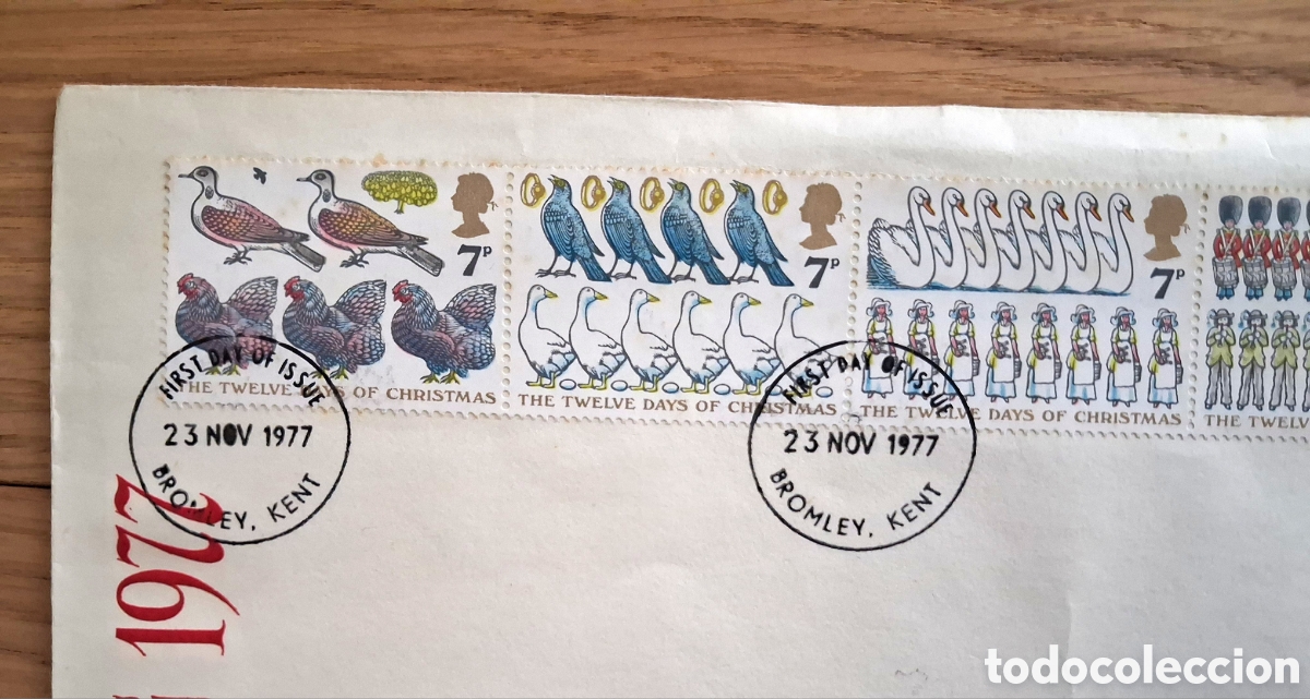 Sellos: Sellos en Sobre de FDC de UK, 1977 - Foto 3
