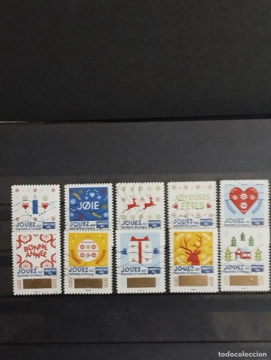 Sellos: 22.04/ Francia. Autoadhesivos. Ser&iacute;a completa en usado. Navidad