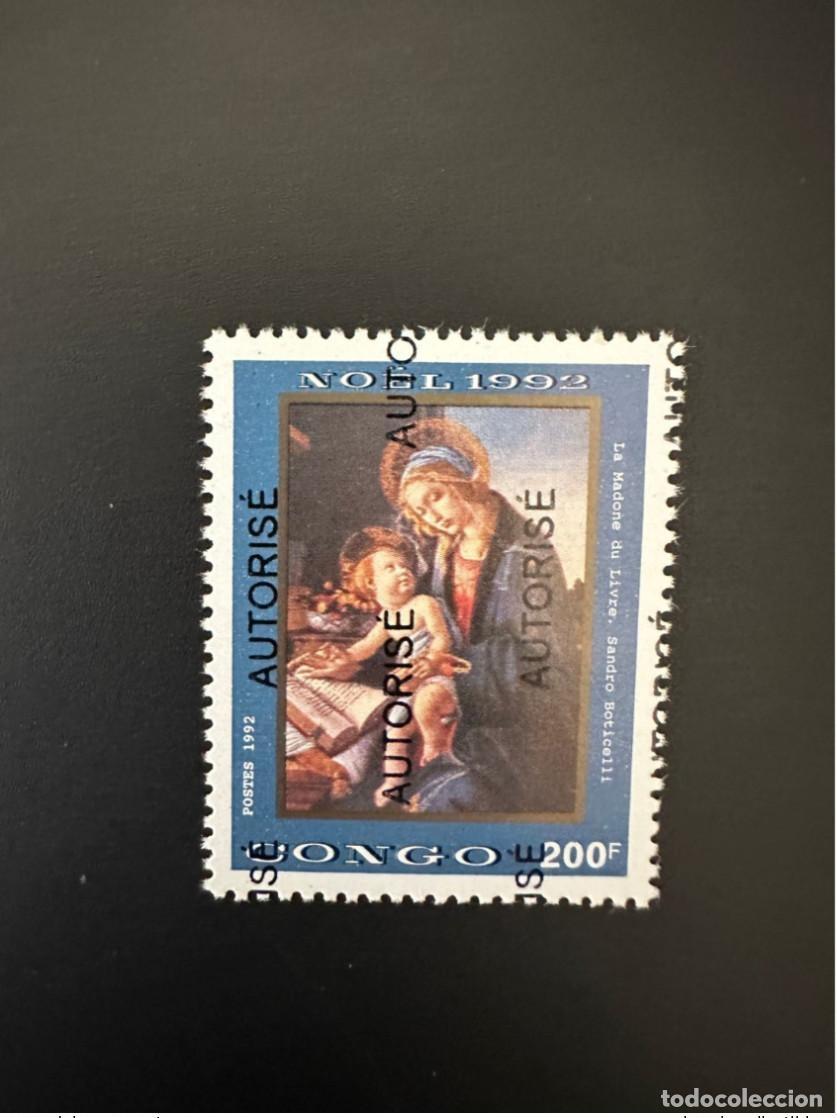 Sellos: Congo 1998 Mi. 1523 sobrecargado AUTORIZA la Navidad de 1992 Madonna Book Boticelli