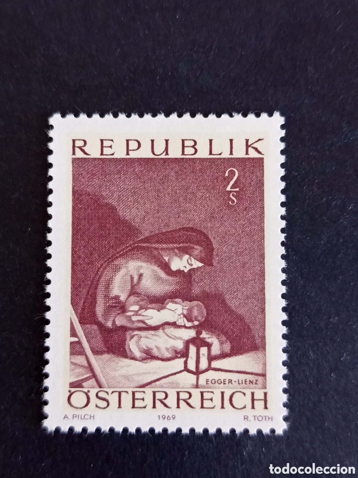 Sellos: AUSTRIA, 1969. Navidad . Virgen con el Ni&ntilde;o.Yvert 1140. Ver fotos. Pedido m&iacute;nimo 3 &euro;. Serie completa