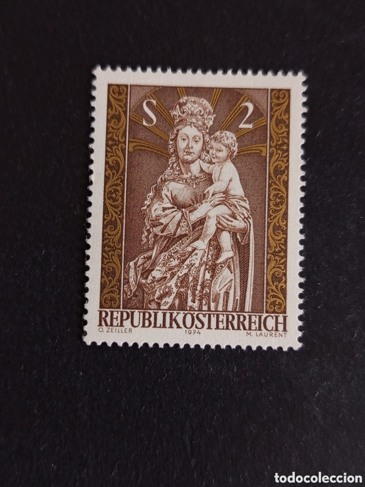 Sellos: AUSTRIA, 1974. Navidad. Virgen con el Ni&ntilde;o.Yvert 1300. Pedido m&iacute;nimo 3 &euro;. Ver fotos. Serie completa