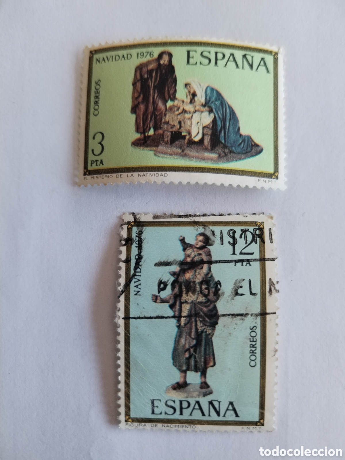 Sellos: 2 sellos Espa&ntilde;a Navidad 1976 Edifil 2368 y 2369