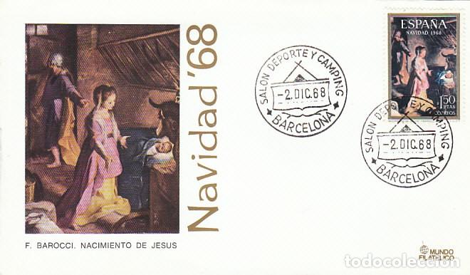 Sellos: EDIFIL 1897, NAVIDAD 1968 EL NACIMIENTO DEL BAROCCI PRIMER DIA 2-12-1968 MATASELLO EXPOSICION, MUNDO