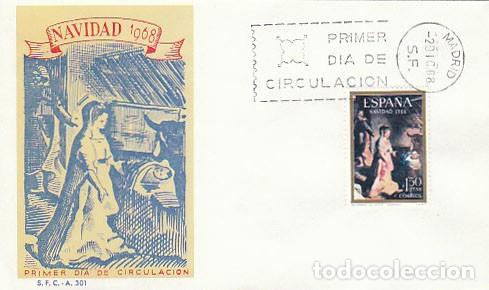 Sellos: EDIFIL 1897, NAVIDAD 1968 EL NACIMIENTO DEL BAROCCI PRIMER DIA 2-12-1968, S F C