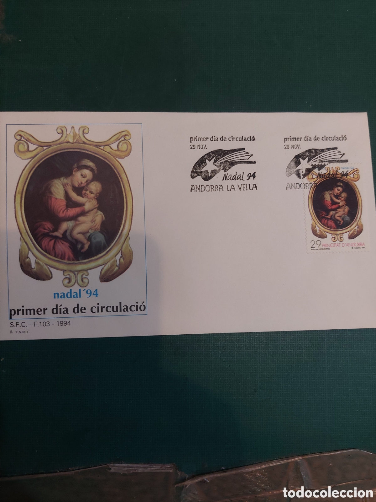 Sellos: 1994 ANDORRA ESPA&Ntilde;OLA EDIFIL 245 F 103 SFC NAVIDAD RELIGI&Oacute;N VIRGEN Y NI&Ntilde;O ESTRELLA FUGAZ USADA MATAS