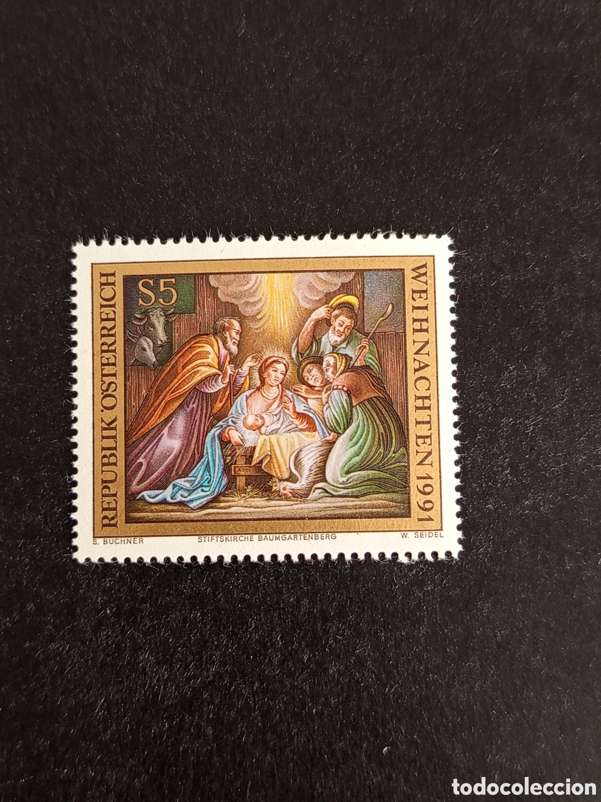 Sellos: AUSTRIA, 1991. Navidad. &rdquo;Nacimiento de Cristo&rdquo;. Yvert 1876. Pedido m&iacute;nimo 3 &euro;. Ver fotos .