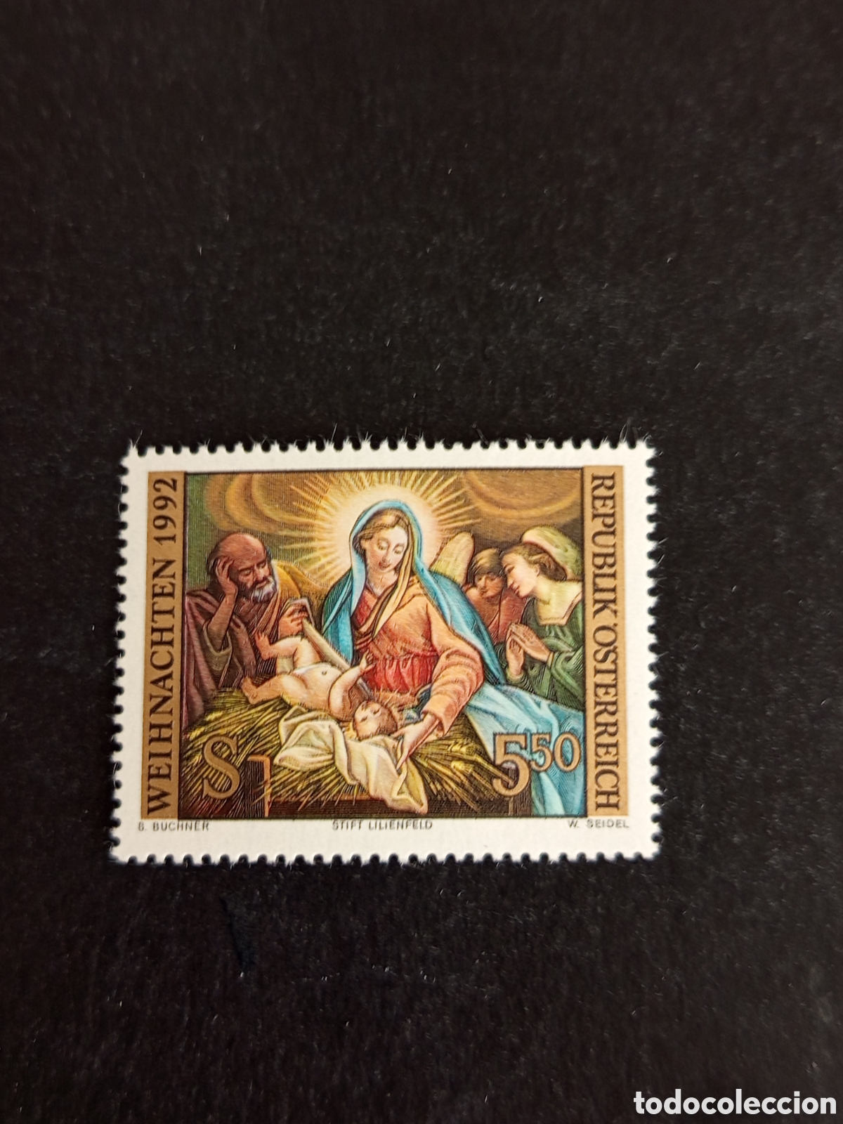 Sellos: AUSTRIA, 1992. Navidad. &rdquo;Natividad&rdquo;. Pintura. Yvert 1910. Pedido m&iacute;nimo 3 &euro;. Ver fotos .