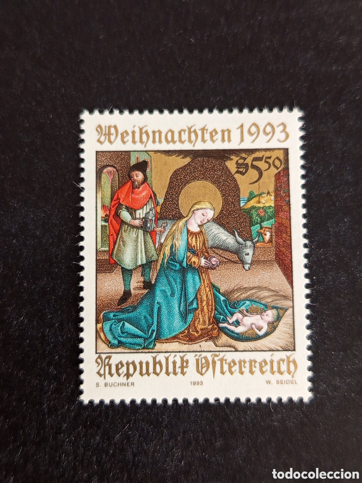 Sellos: AUSTRIA, 1993. Navidad. &rdquo;Nacimiento de Cristo&rdquo;. Yvert 1943. Pedido m&iacute;nimo 3 &euro;. Ver fotos .