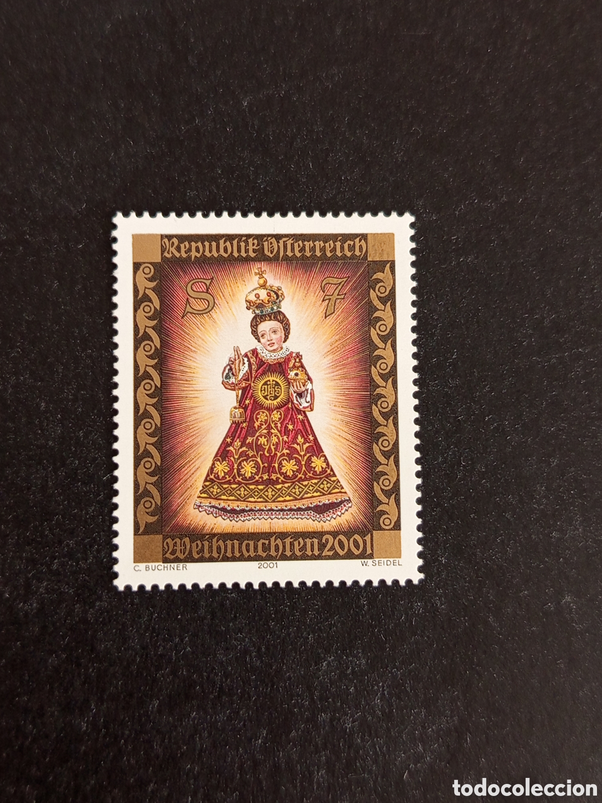 Sellos: AUSTRIA, 2001. Navidad. Ni&ntilde;o Jes&uacute;s de Filzmoos. Pedido m&iacute;nimo 3 &euro;. Ver fotos. Sello sin circular