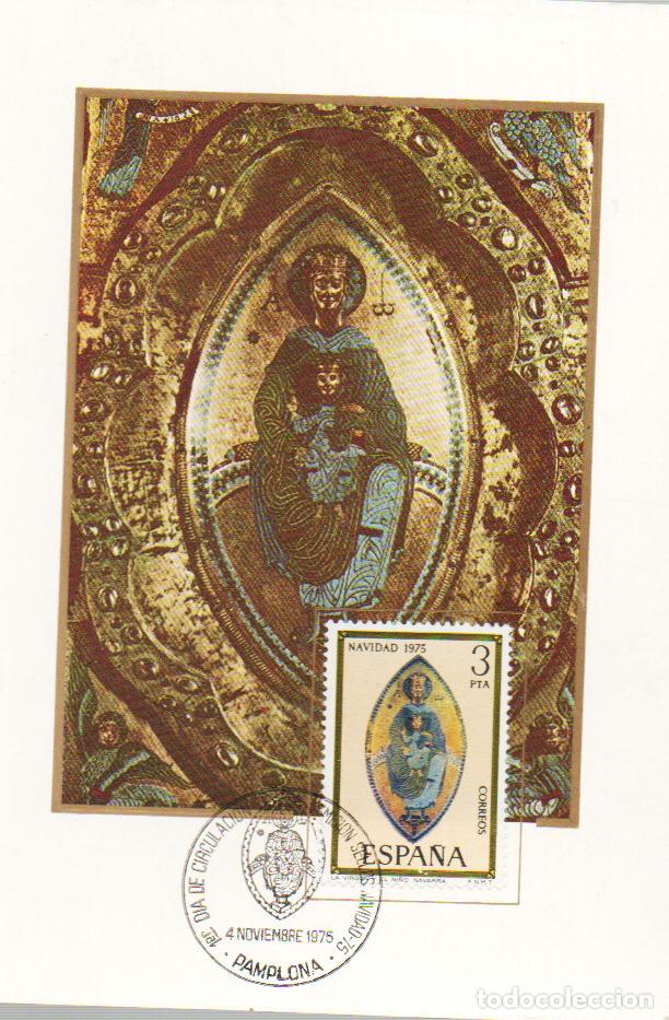 Sellos: EDIFIL 2300, NAVIDAD 1975 (SANTUARIO DE SAN MIGUEL, NAVARRA, TARJETA MAXIMA DE PAMPLONA DE 4-11-1975