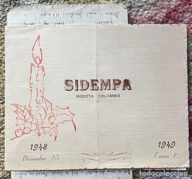 Sellos: FELICITACION DE NAVIDAD DE SIDEMPA, BOGOTA 1948 CON DESCRIPCION DE UNA MEZQUITA 1949