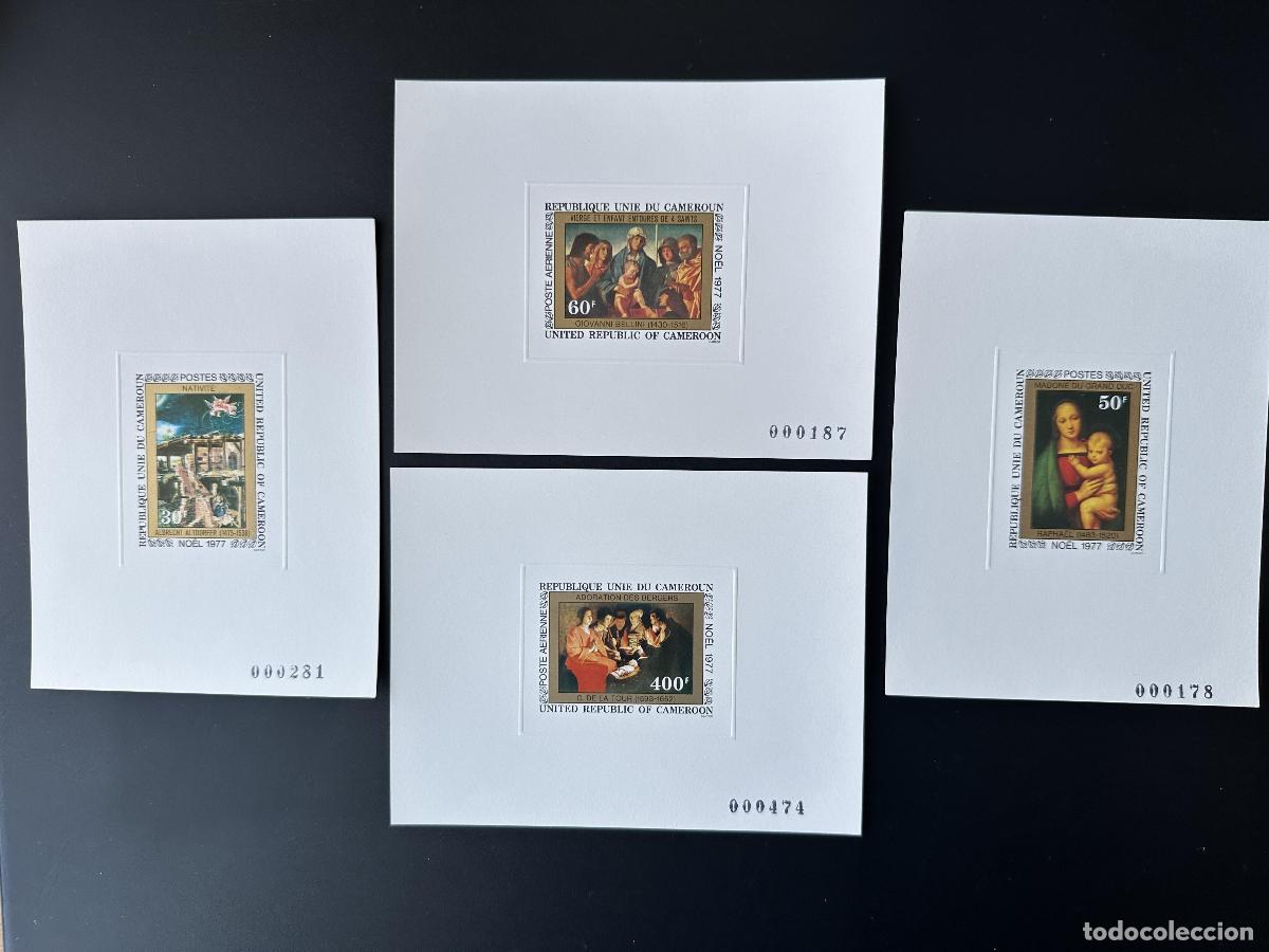 Sellos: Camer&uacute;n 1977 Mi. 870 - 873 Proof Luxe No&euml;l Christmas Weihnachten Navidad Art