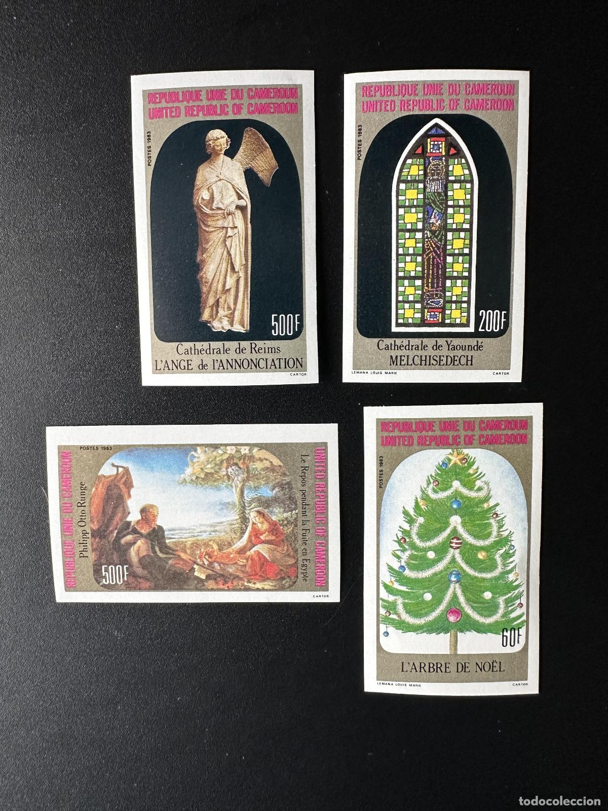 Sellos: Camer&uacute;n 1983 Mi. 1028 - 1031 d.C. Catedral de No&euml;l Reims Yaund&eacute; Ange