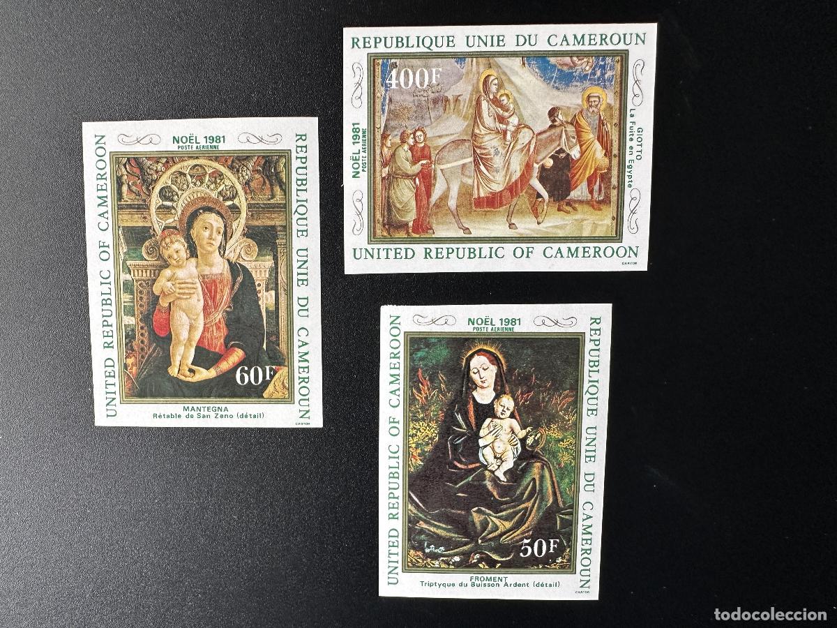Sellos: Camer&uacute;n 1981 Mi. Bl. 965 - 967 ND Christmas Religion Art Madonna Pinturas infantiles