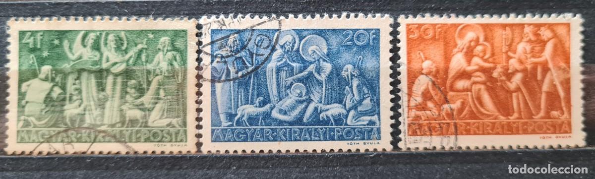 Briefmarken: Serie completa de sellos usados de Hungr&iacute;a 1943: Navidad