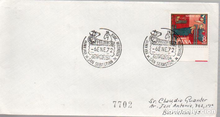 Stamps: A&Ntilde;O 1971, SAN SEBASTIAN, XXV ANIVERSARIO DE LA ASOCIACION BELENISTA, SOBRE CIRCULADO