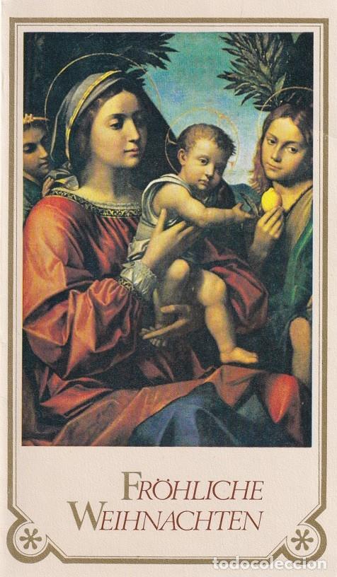 Timbres: D&iacute;ptico - Felicitaci&oacute;n navide&ntilde;a alemana / Islas Salom&oacute;n 1979 Navidad - Virgen con el ni&ntilde;o &middot; Morando