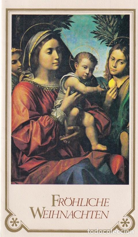 Timbres: D&iacute;ptico - Felicitaci&oacute;n navide&ntilde;a alemana / Islas Salom&oacute;n 1979 Navidad - Virgen con el ni&ntilde;o &middot; Morando