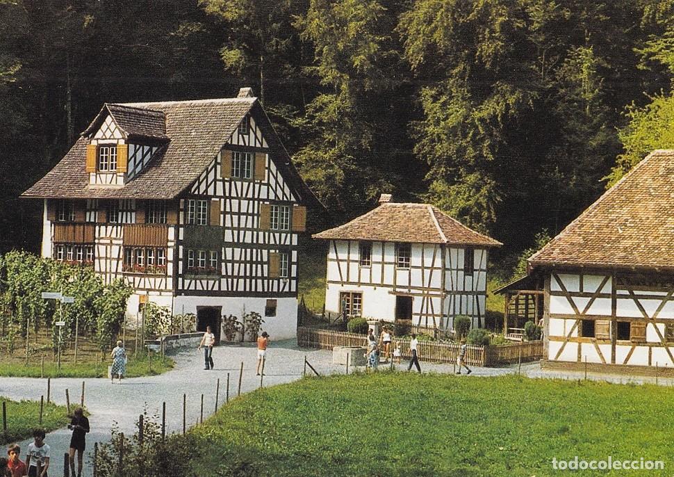 Timbres: D&iacute;ptico - Felicitaci&oacute;n navide&ntilde;a alemana / Suiza 1981 - Navidad - Museo al aire libre de Ballenberg