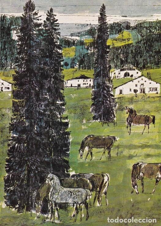 Timbres: D&iacute;ptico - Felicitaci&oacute;n navide&ntilde;a alemana / Suiza 1973 - Navidad - Paisajes Saignel&eacute;gier