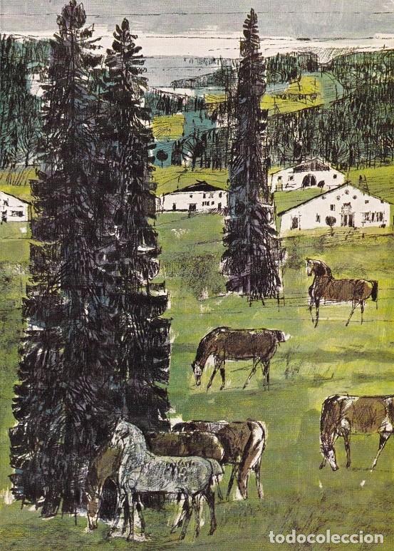 Timbres: D&iacute;ptico - Felicitaci&oacute;n navide&ntilde;a alemana / Suiza 1973 - Navidad - Paisajes Saignel&eacute;gier