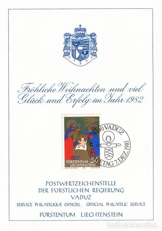 Timbres: Tarjeta Liechtenstein 1981 - Felicitaci&oacute;n navide&ntilde;a - Navidad - Adoraci&oacute;n de los Reyes Magos