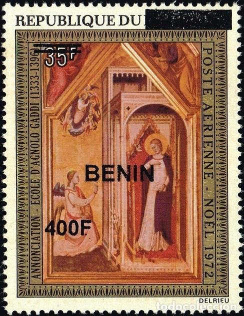 Sellos: Ben&iacute;n 2009 Mi. 1608 sobrecargado BENIN 400F Anunciaci&oacute;n Gaddi Navidad