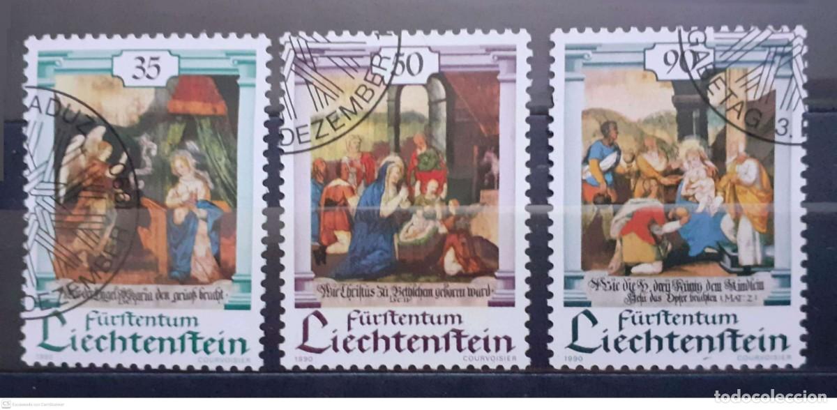 Sellos: LIECHTENSTEIN n&ordm; 946/48&ordm; Navidad 1990. Serie completa
