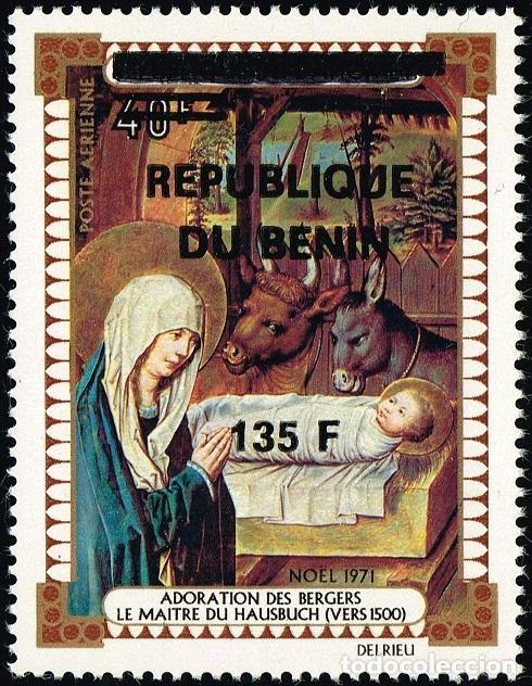 Sellos: Ben&iacute;n 1996 Mi. 875 sobrecargado Navidad Natividad Adoraci&oacute;n de los Pastores