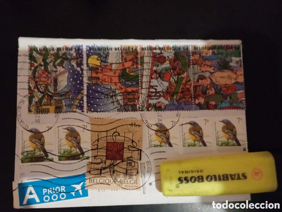 Sellos: Sobre franqueado Navidad Belgica
