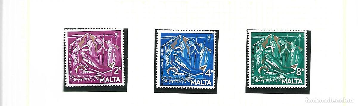 Sellos: TEMA NAVIDAD 1964 SERIE NUEVA DE MALTA