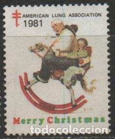 Sellos: ESTADOS UNIDOS, VI&Ntilde;ETA ANTITUBERCULOSOS NAVIDAD 1981, EL ABUELO JUEGA CON EL NI&Ntilde;O,NUEVA