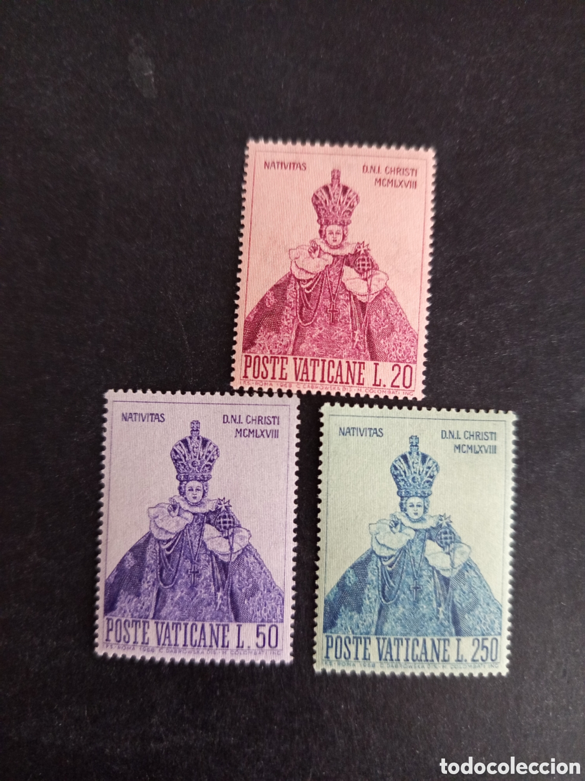 Sellos: Vaticano, 1968. Navidad. Ni&ntilde;o Jes&uacute;s de Praga. Serie completa en nuevo. Yvert 482/4. Pedido m&iacute;nimo 3&euro;