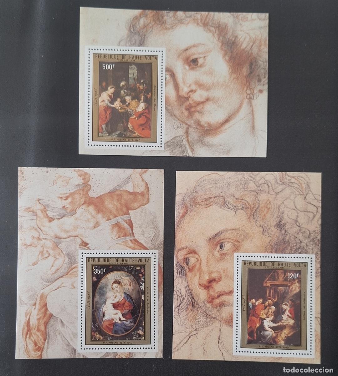 Sellos: Alto Volta 1983 Mi. 926-928 Navidad Rubens pintura Natividad