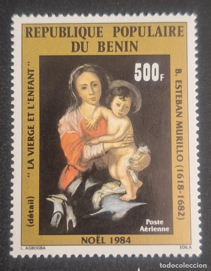 Sellos: Ben&iacute;n 1984 Mi. 379 Navidad Virgen Ni&ntilde;o Murillo pintura a&eacute;rea