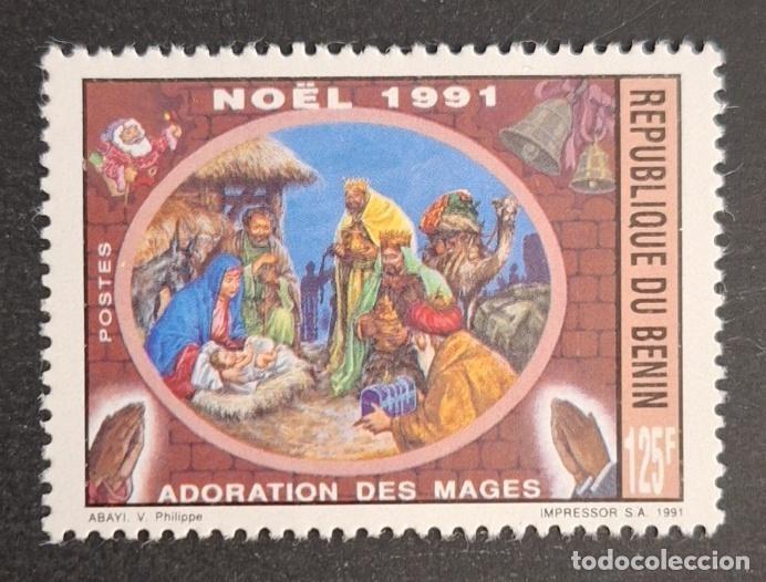 Sellos: Ben&iacute;n 1991 Mi. 511 Navidad Adoraci&oacute;n de los Reyes Magos natividad religi&oacute;n