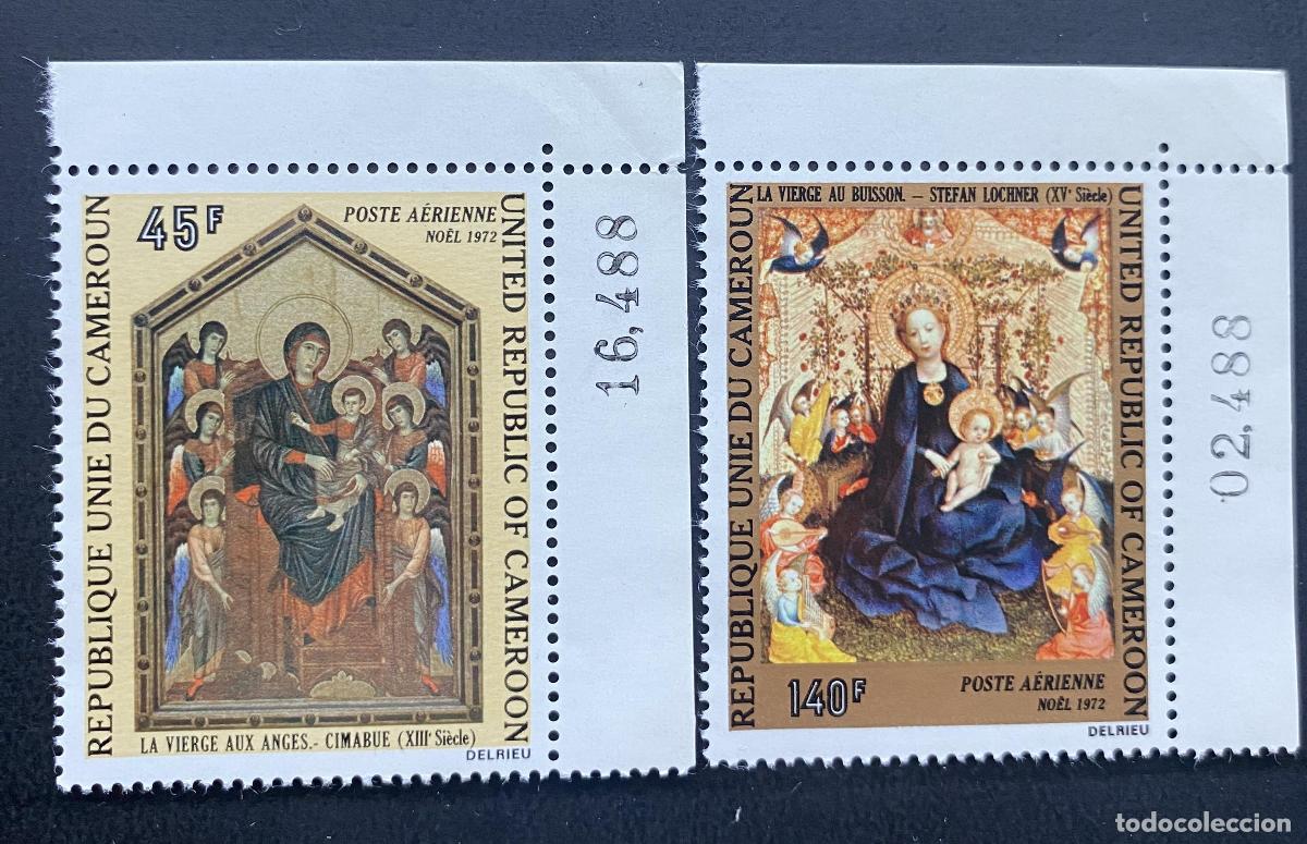 Sellos: Camer&uacute;n 1972 Mi. 717-718 Navidad Virgen Cimabue Lochner pintura