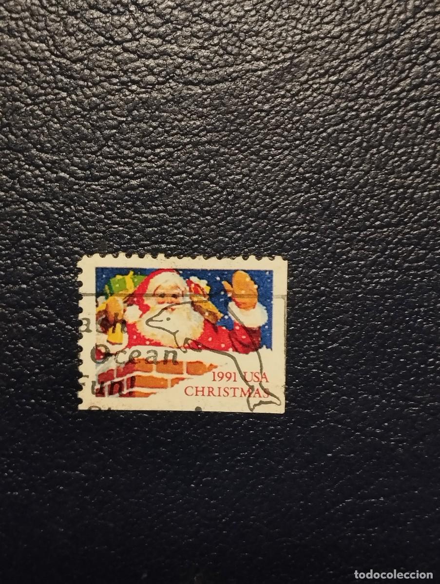 Sellos: 24.09/ Estados Unidos.1991.Navidad. Sello suelto en usado
