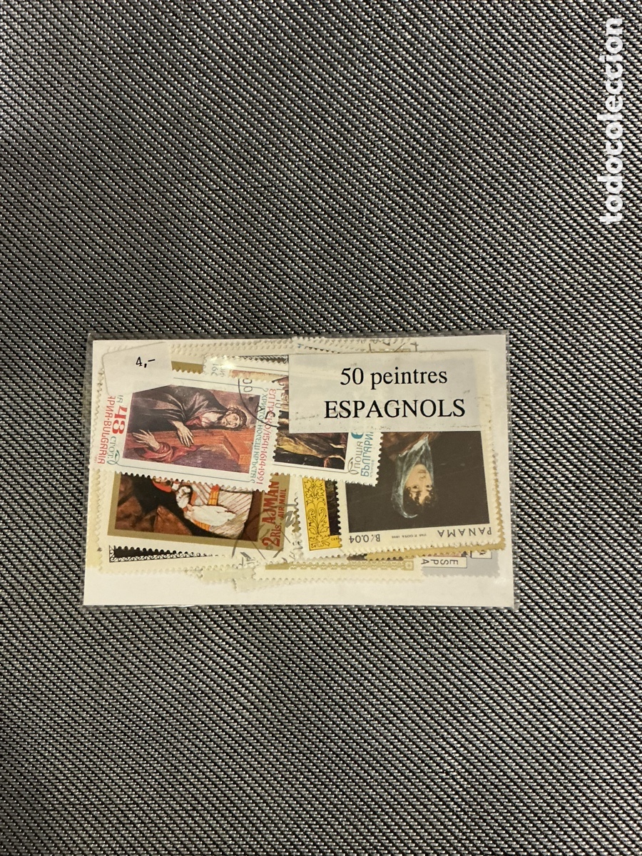 Sellos: Lote de 50 sellos de pintores espa&ntilde;oles &ndash; varios pa&iacute;ses