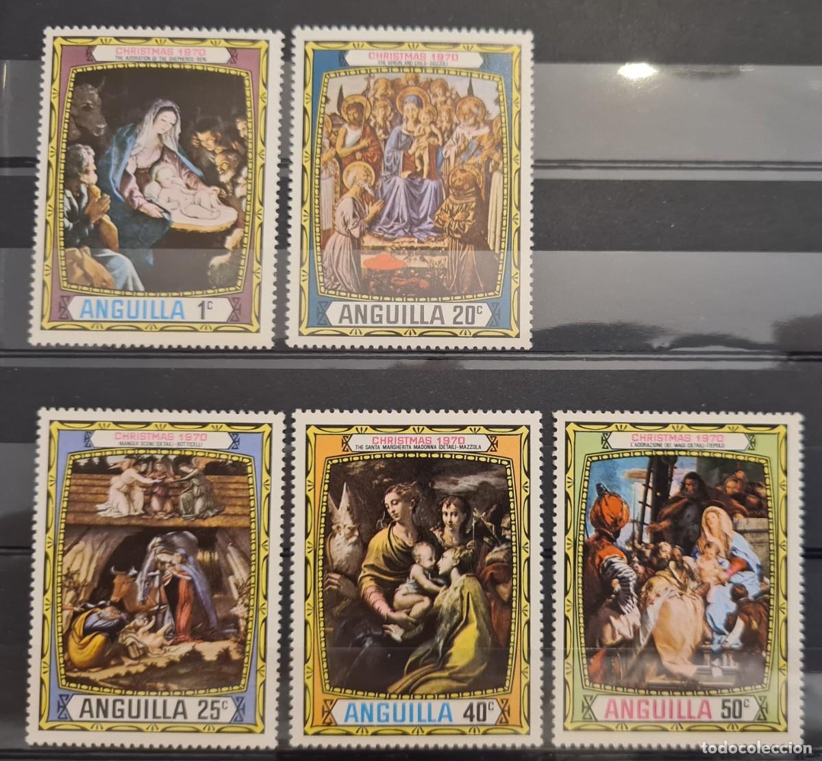 Sellos: Serie completa de sellos nuevos de Anguilla 1970. Navidad