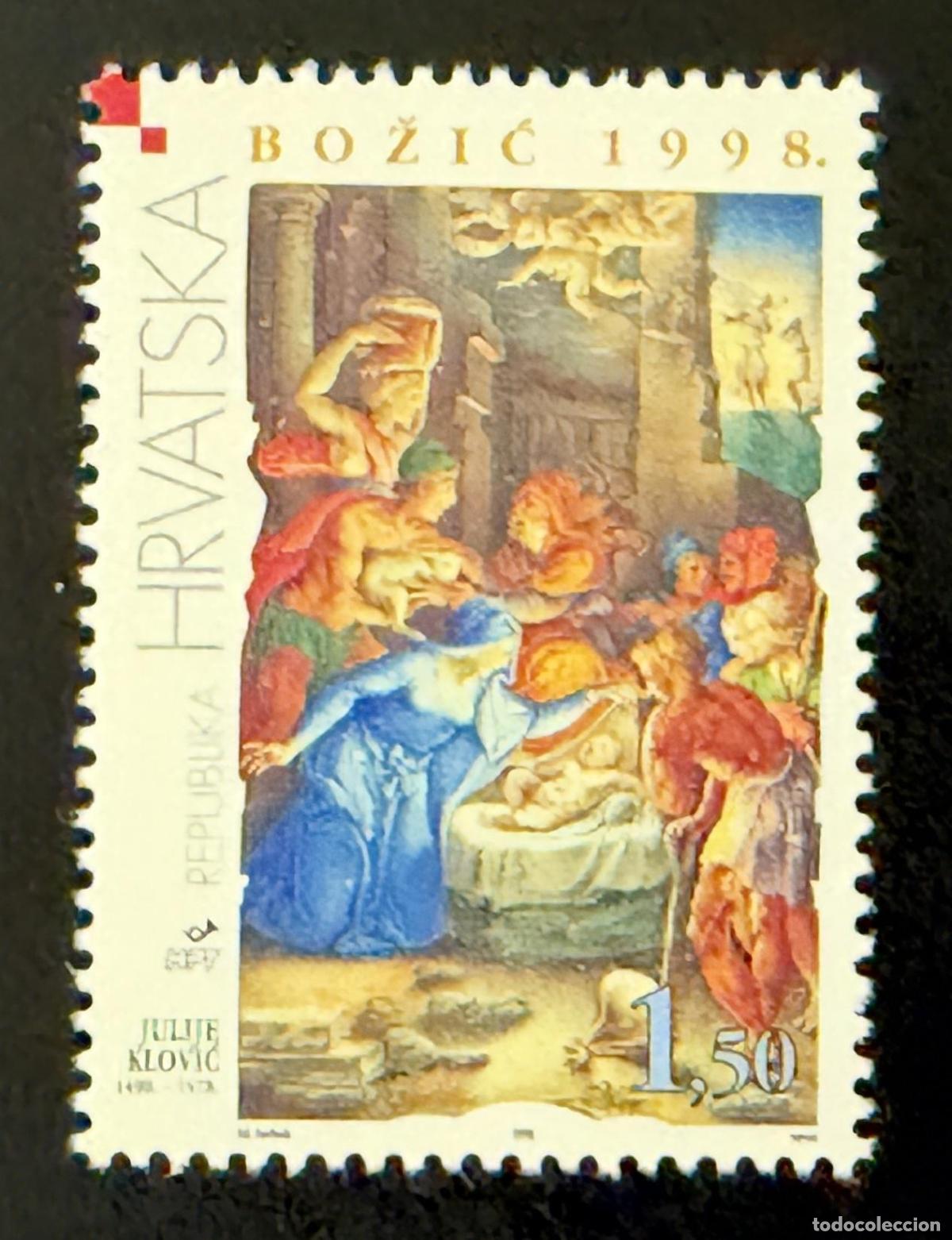 Sellos: Croacia 1998 Mi. 490 emisi&oacute;n conjunta Navidad Natividad Julije Klović
