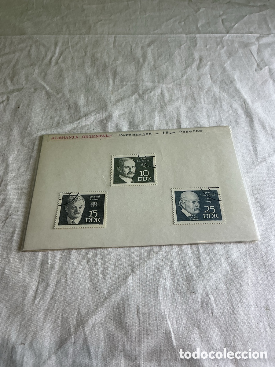 Sellos: ALEMANIA ORIENTAL DDR 1968 &ndash; 3 SELLOS &ndash; LASKER, LANDSTEINER Y SEMMELWEIS
