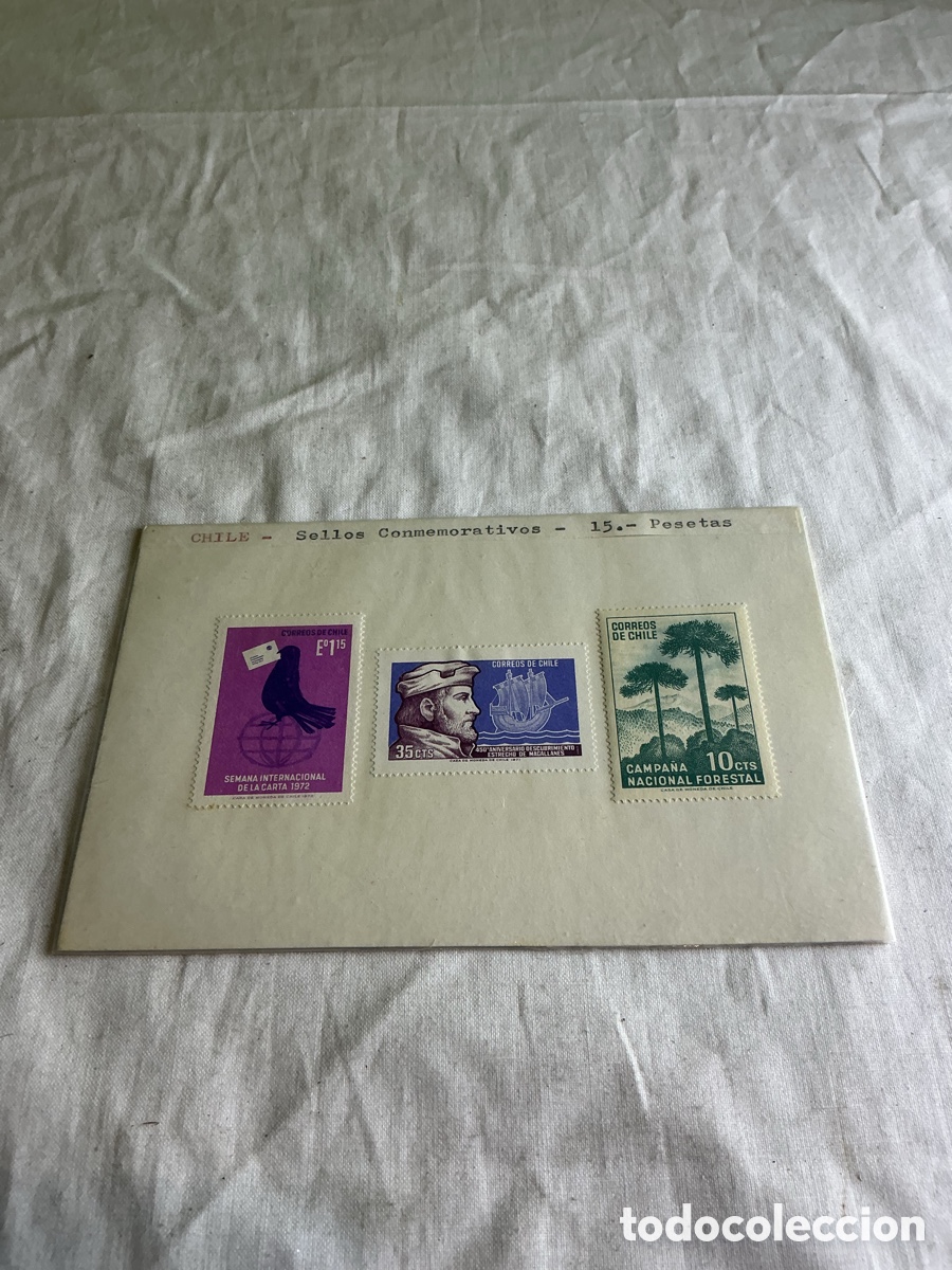Sellos: CHILE 1967&ndash;1972 &ndash; LOTE DE 3 SELLOS &ndash; MAGALLANES, BOSQUES Y CORREO