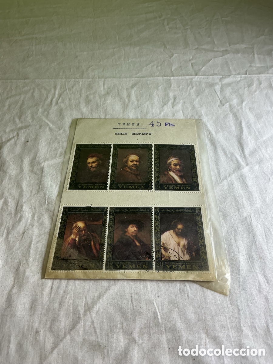 Sellos: YEMEN 1967 &ndash; SERIE COMPLETA DE 6 SELLOS &ndash; PINTURAS DE REMBRANDT &ndash; AMPHILEX