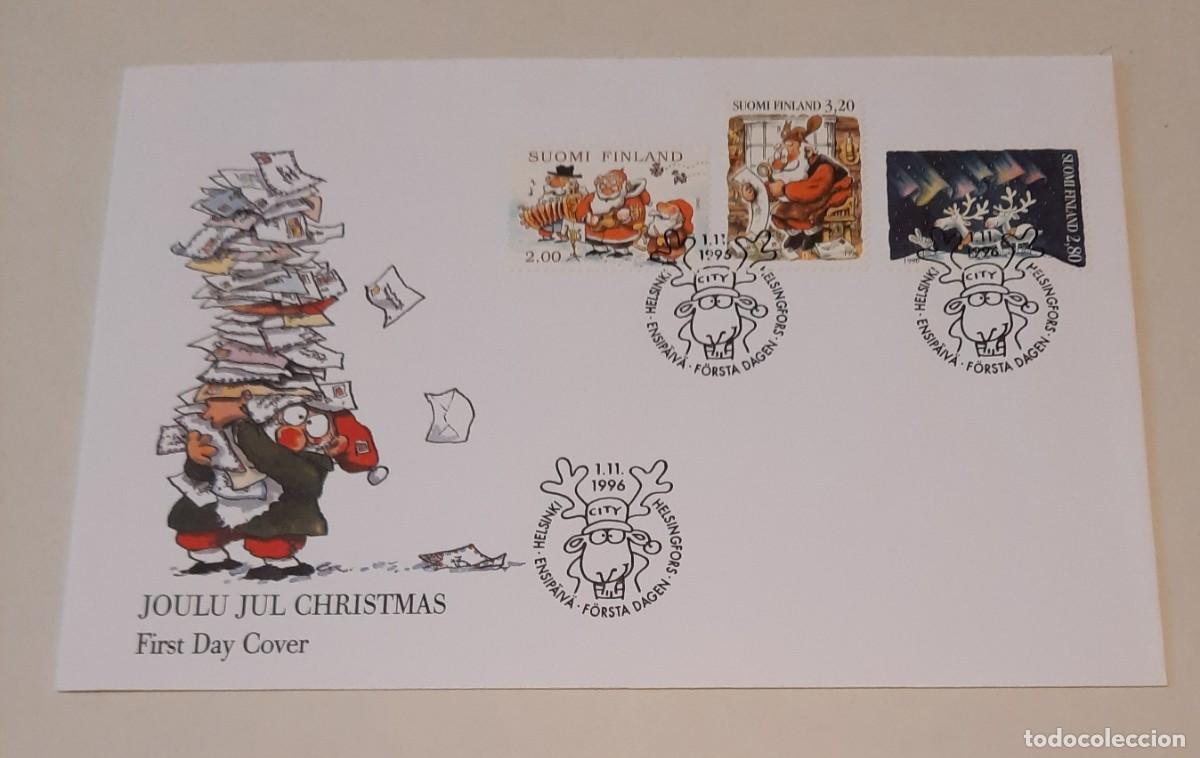 Stamps: FDC Navidad con sellos de Mauri Kunnas Helsinki 1.11.1996