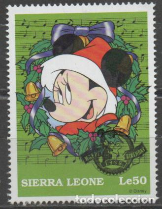 Sellos: SIERRA LEONA IVERT N&ordm; 2432, NAVIDAD 1997, MINNIE MOUSE, NUEVO ***