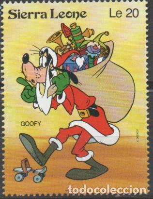 Sellos: SIERRA LEONA IVERT N&ordm; 1534, GOOFY ES PAPA NOEL, NUEVO ***