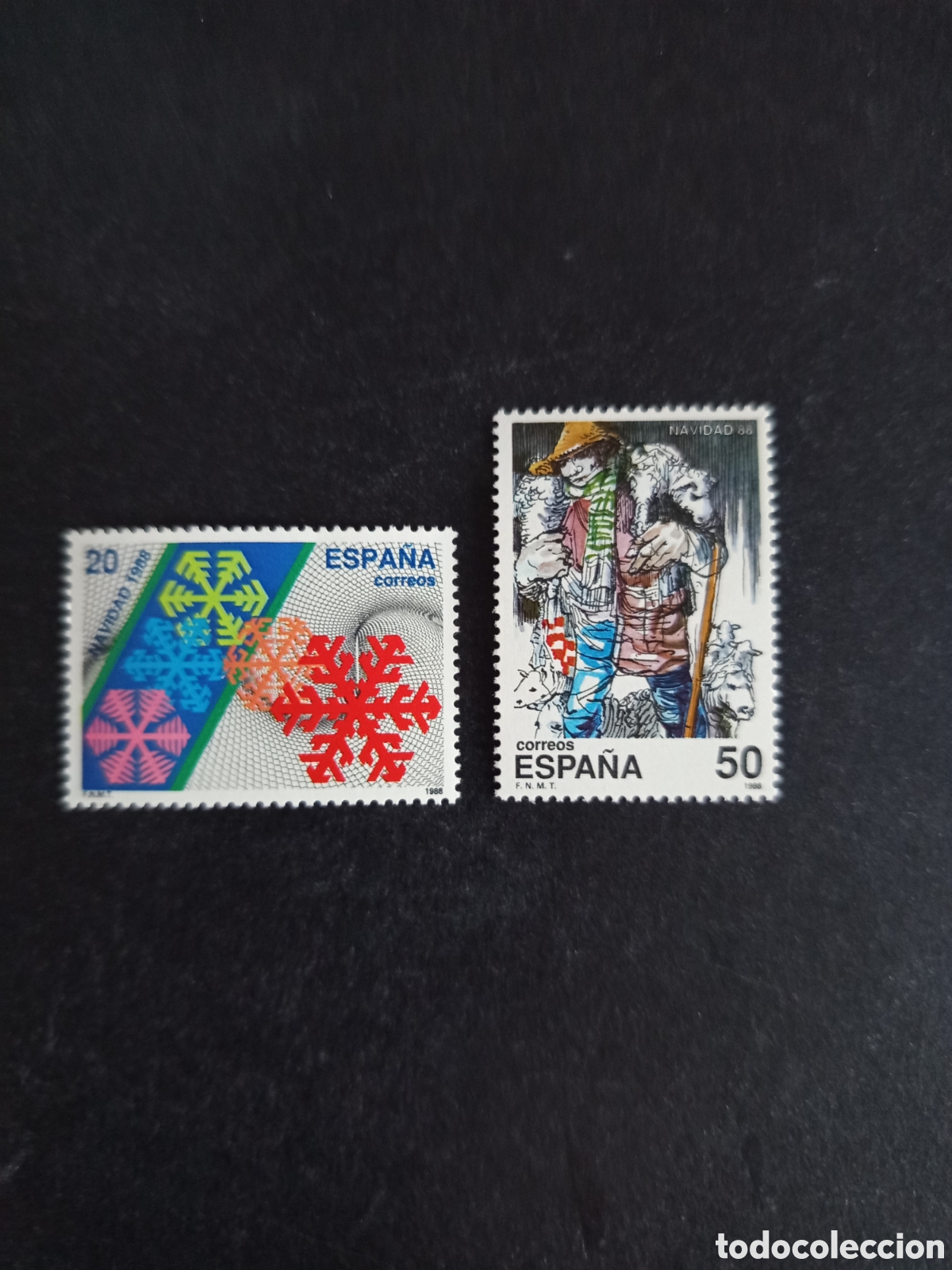 Sellos: Espa&ntilde;a, 1988. Navidad. Motivos navide&ntilde;os.Nuevos. Ed. 2976/7. Pedido m&iacute;nimo 3 &euro;. Ver fotos.