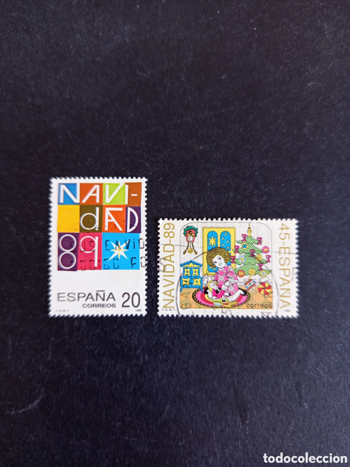 Sellos: Espa&ntilde;a, 1989. Navidad. Motivos navide&ntilde;os.Usados. Ed. 3036/7. Pedido m&iacute;nimo 3 &euro;. Ver fotos.
