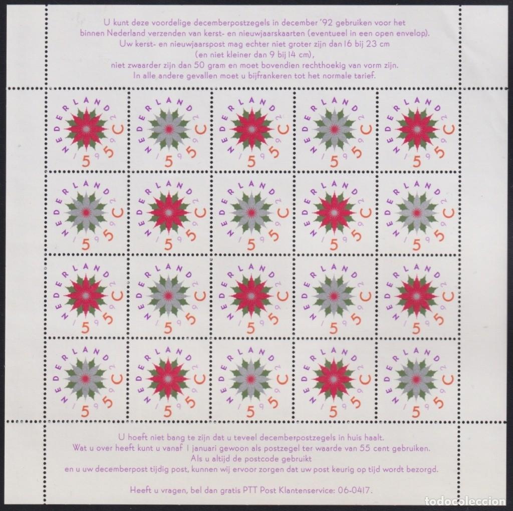 Briefmarken: F-EX65036 NEDERLAND HOLLAND 1992 CHRISTMAS NAVIDAD SPECIAL SHEET.